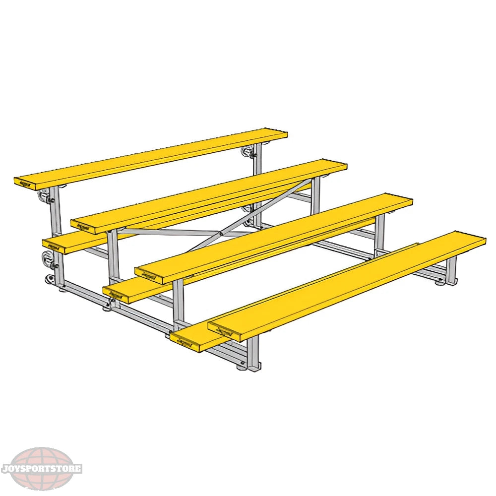 Jaypro Sports Bleacher - 4 Row - Tip & Roll, Single Foot Plank, Powder Coated - 7.5' L (BLCH-475TRGPC) - JoySportStore
