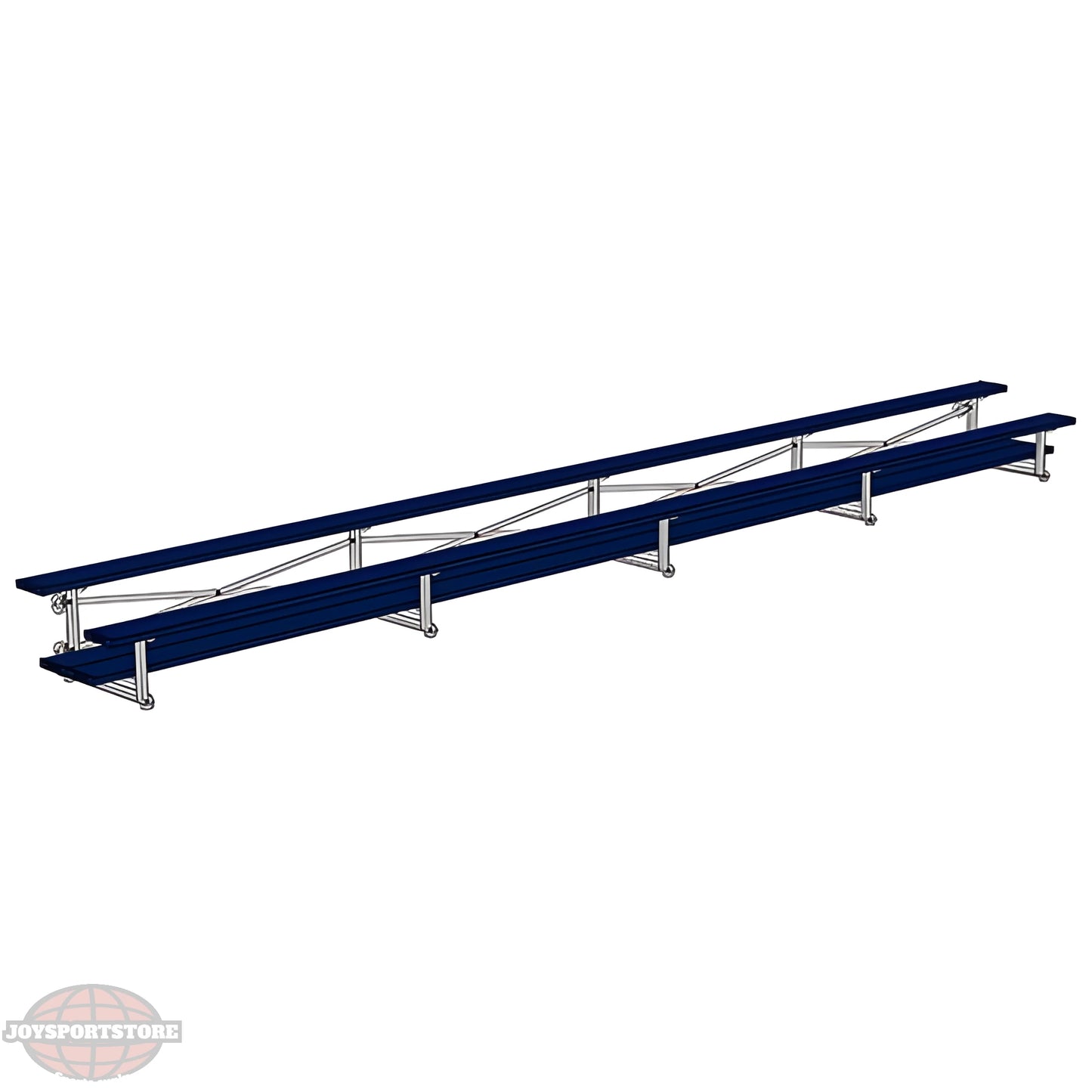 Jaypro Sports Bleacher - 2 Row - Tip & Roll, Double Foot Plank, Powder Coated - 27' L (BLDP-227TRGPC) - JoySportStore