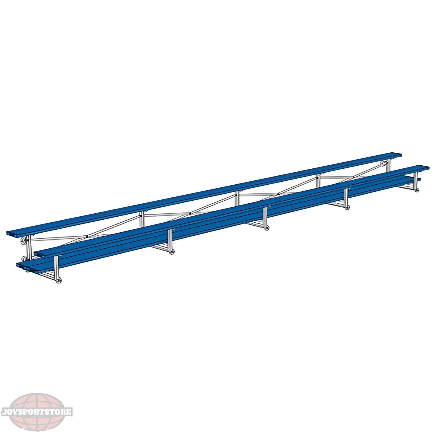 Jaypro Sports Bleacher - 2 Row - Tip & Roll, Double Foot Plank, Powder Coated - 27' L (BLDP-227TRGPC) - JoySportStore