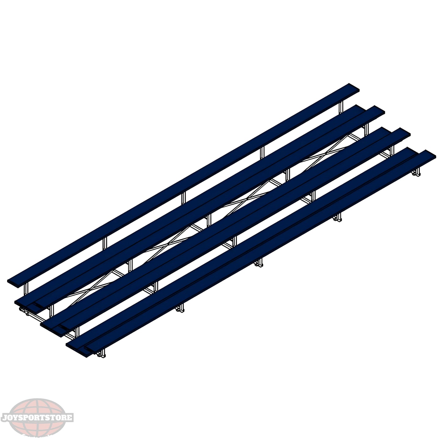 Jaypro Indoor Bleacher – 27' | 4 Row Tip & Roll Bleacher with Double Foot Plank – Powder-Coated Frame (BLDP-427TRGPC) - JoySportStore