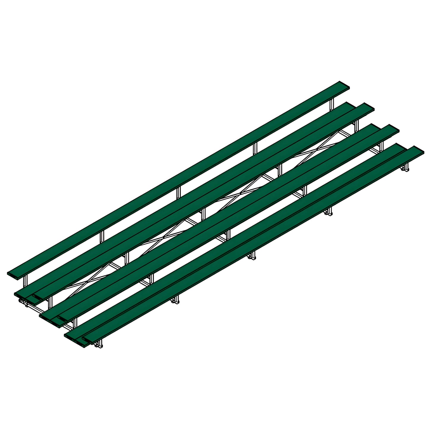 Jaypro Indoor Bleacher – 27' | 4 Row Tip & Roll Bleacher with Double Foot Plank – Powder-Coated Frame (BLDP-427TRGPC) - JoySportStore