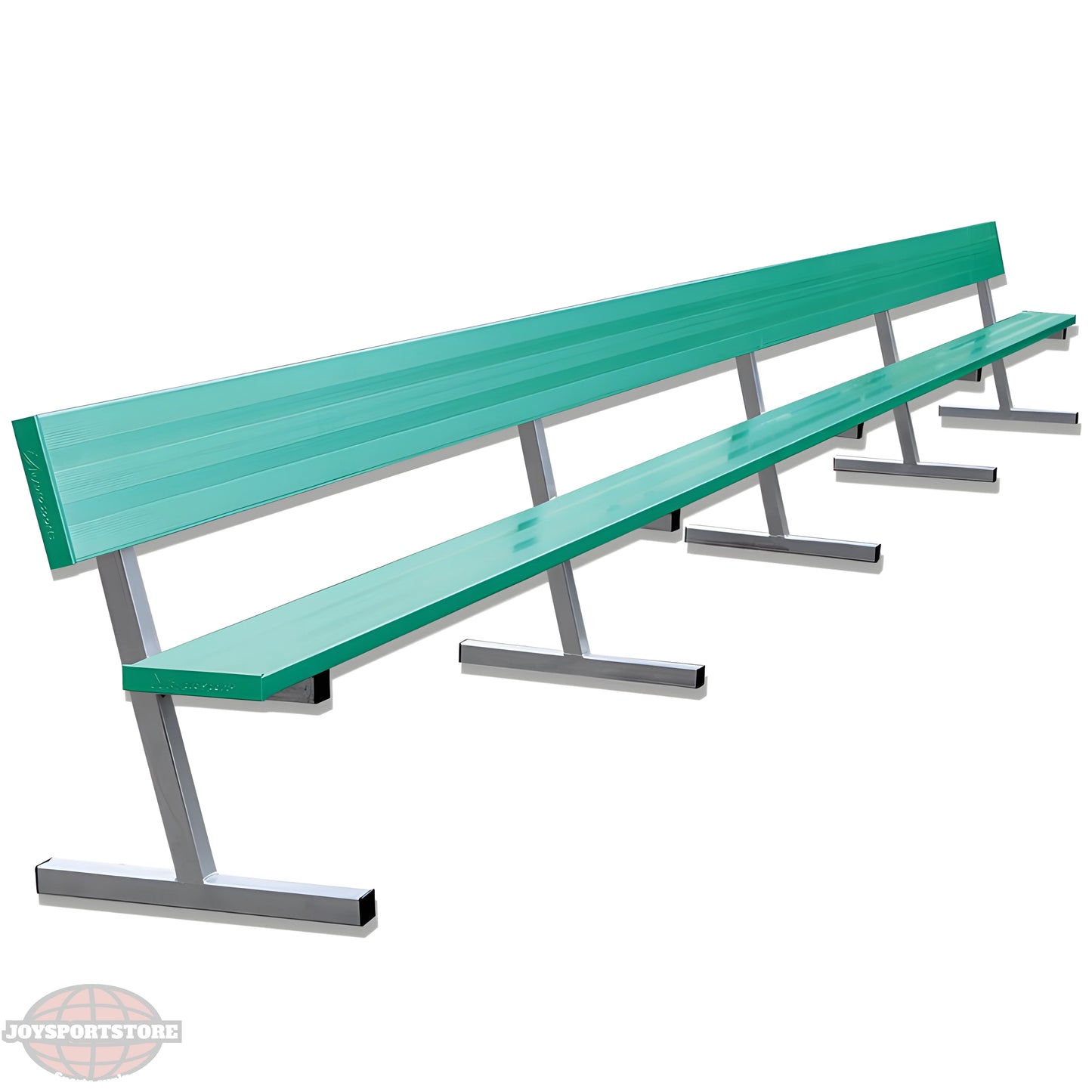 Jaypro Sports Outdoor Player Benches - Portable - Aluminum Team Bench with Seat Back- 27', Powder Coated (PB-90PC) - JoySportStore