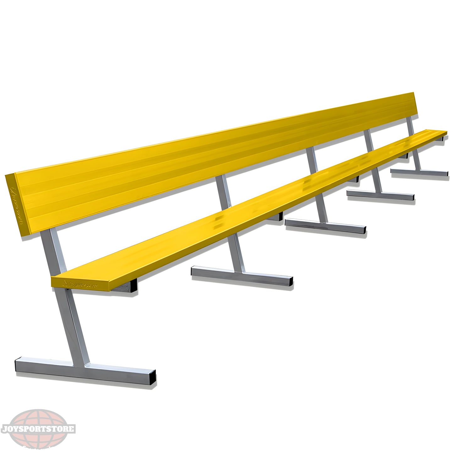 Jaypro Sports Outdoor Player Benches - Portable - Aluminum Team Bench with Seat Back- 27', Powder Coated (PB-90PC) - JoySportStore