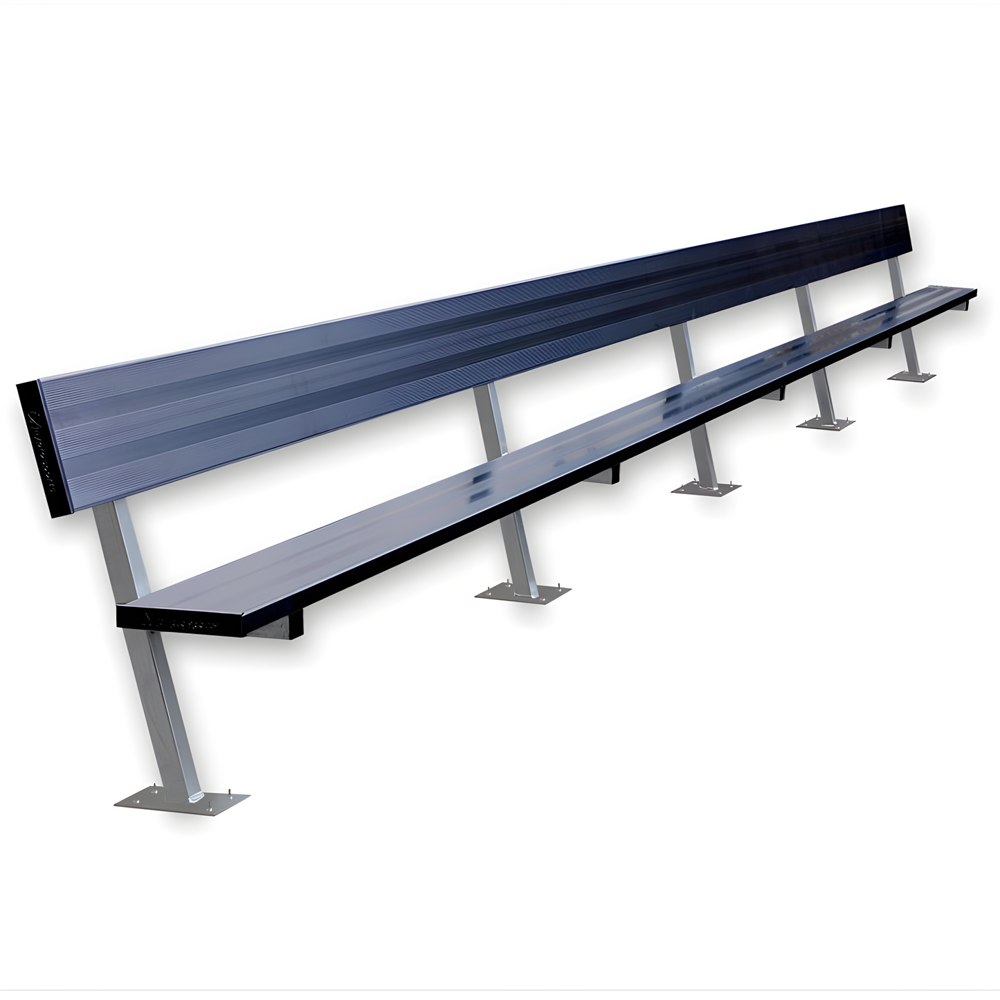 Jaypro Sports Outdoor Player Benches - Surface Mount - Aluminum Team Bench with Seat Back- 27', Powder Coated (PB-90SMPC)