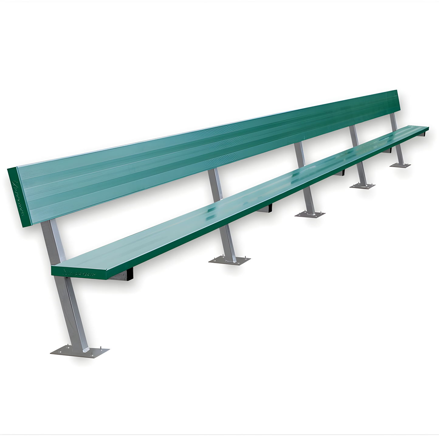 Jaypro Sports Outdoor Player Benches - Surface Mount - Aluminum Team Bench with Seat Back- 27', Powder Coated (PB-90SMPC)
