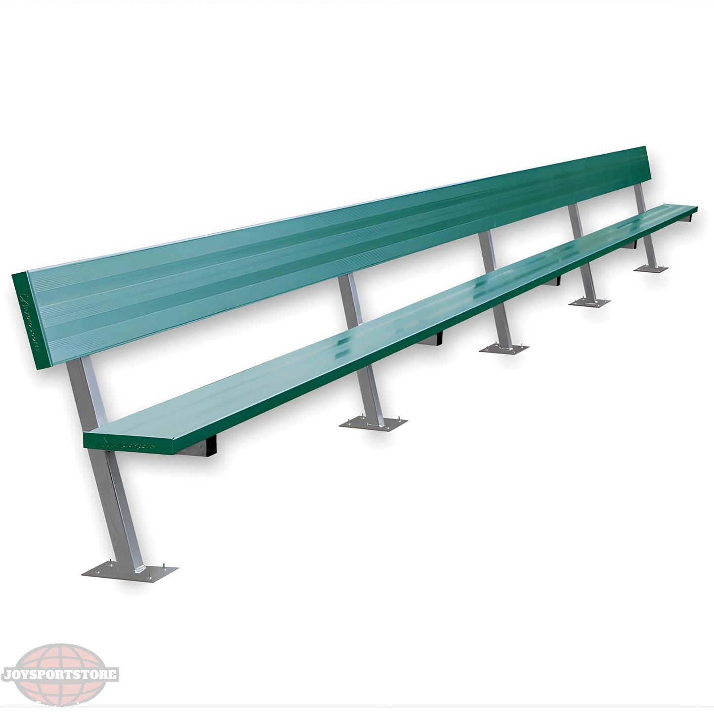 Jaypro Sports Outdoor Player Benches - Surface Mount - Aluminum Team Bench with Seat Back- 27', Powder Coated (PB-90SMPC) - JoySportStore