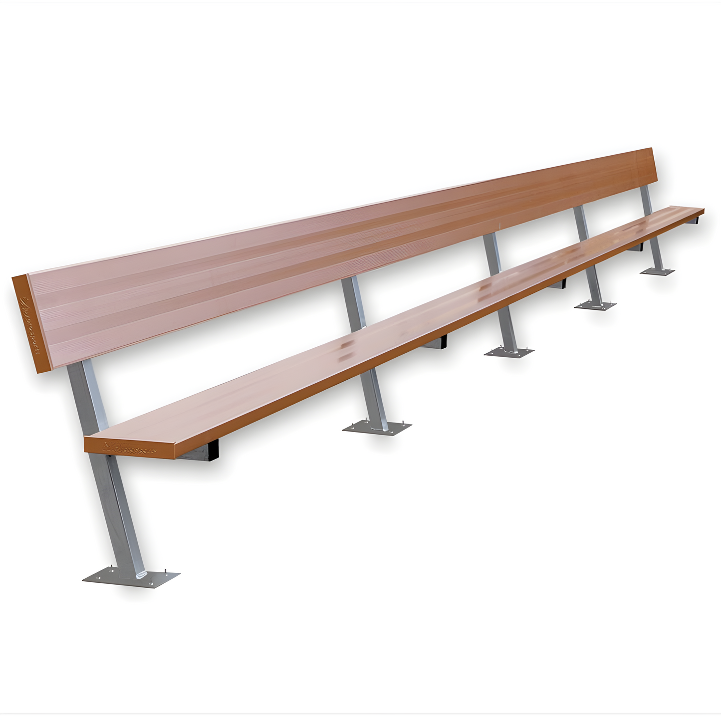Jaypro Sports Outdoor Player Benches - Surface Mount - Aluminum Team Bench with Seat Back- 27', Powder Coated (PB-90SMPC)