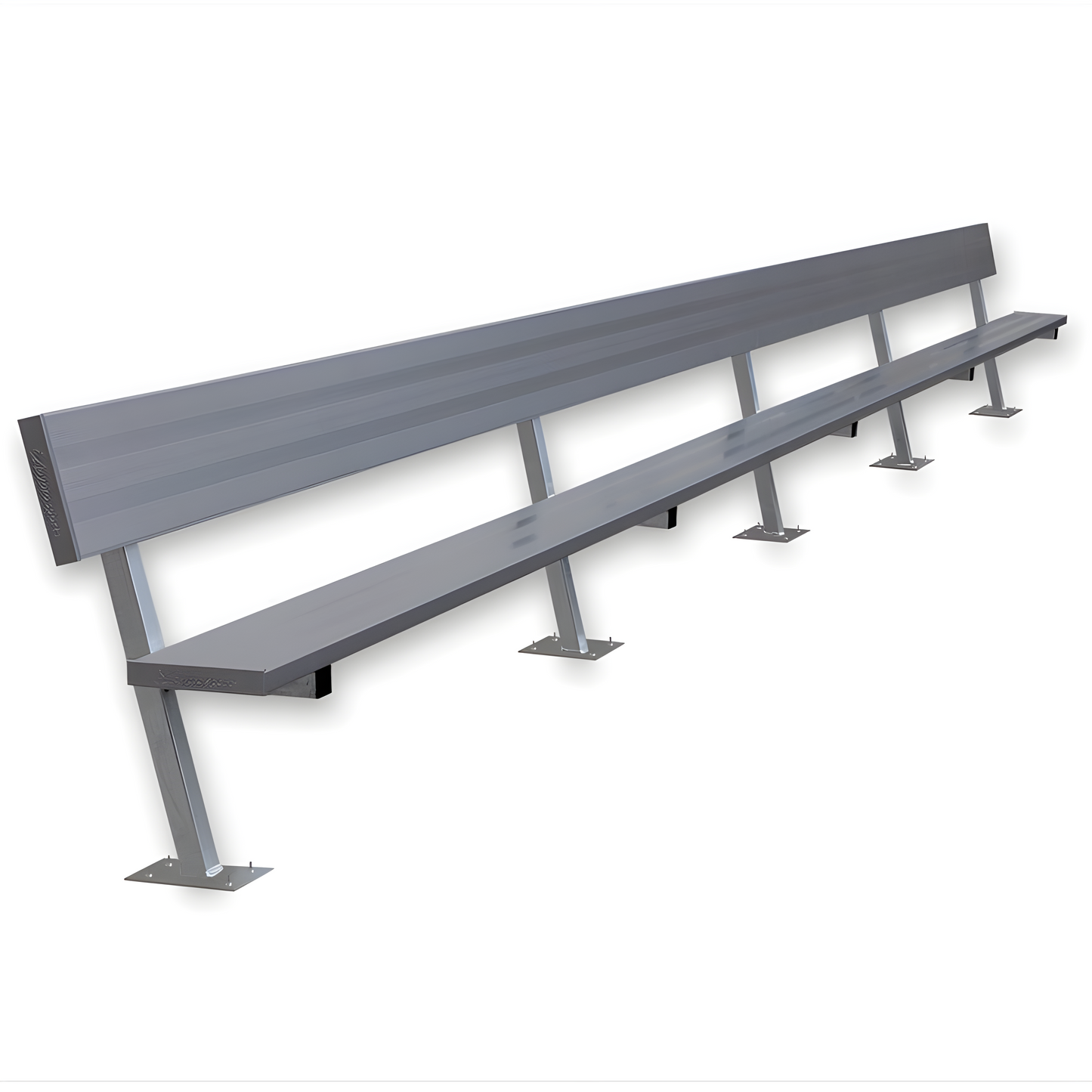 Jaypro Sports Outdoor Player Benches - Surface Mount - Aluminum Team Bench with Seat Back- 27', Powder Coated (PB-90SMPC)