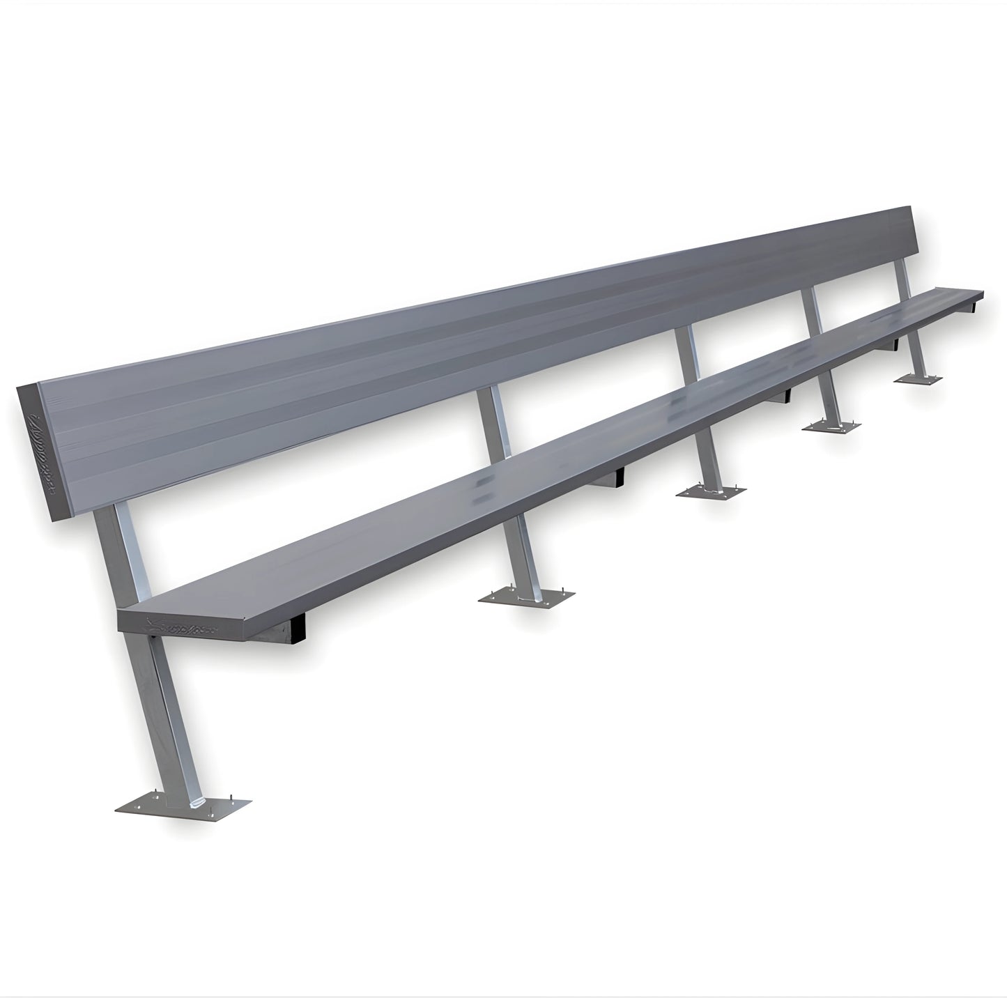 Jaypro Sports Outdoor Player Benches - Surface Mount - Aluminum Team Bench with Seat Back- 27', Powder Coated (PB-90SMPC) - JoySportStore