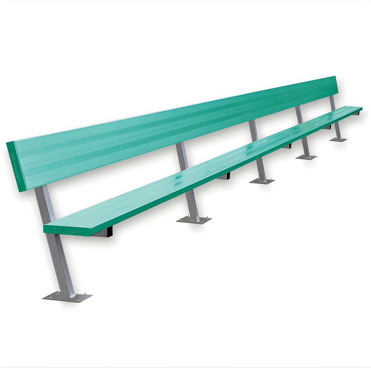 Jaypro Sports Outdoor Player Benches - Surface Mount - Aluminum Team Bench with Seat Back- 27', Powder Coated (PB-90SMPC)