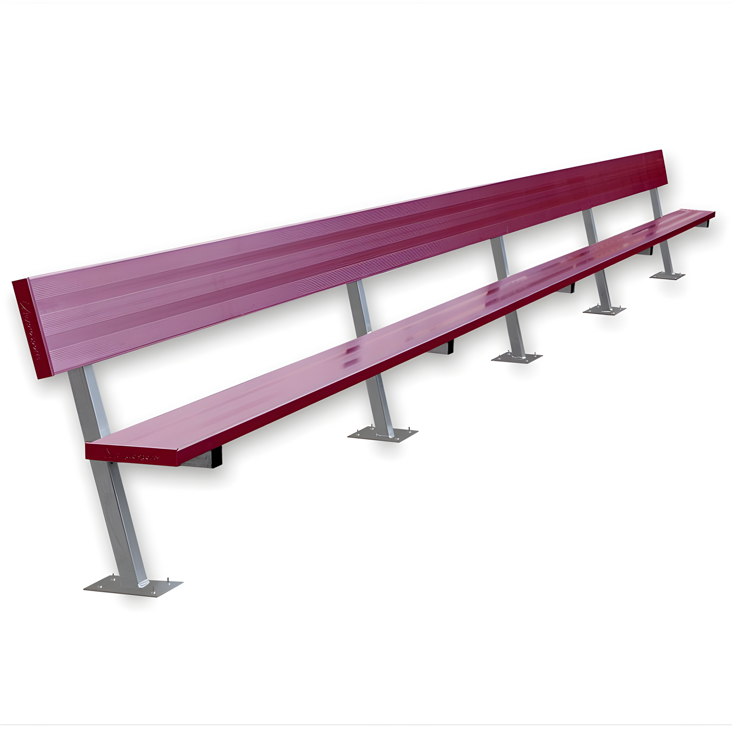Jaypro Sports Outdoor Player Benches - Surface Mount - Aluminum Team Bench with Seat Back- 27', Powder Coated (PB-90SMPC)