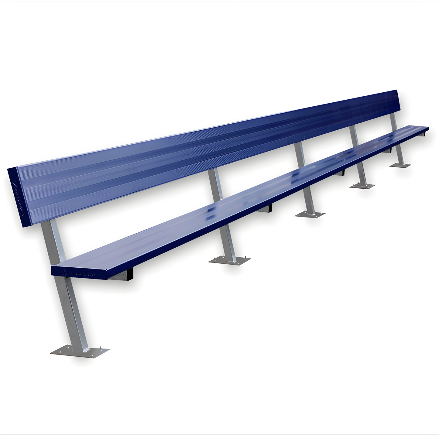 Jaypro Sports Outdoor Player Benches - Surface Mount - Aluminum Team Bench with Seat Back- 27', Powder Coated (PB-90SMPC)