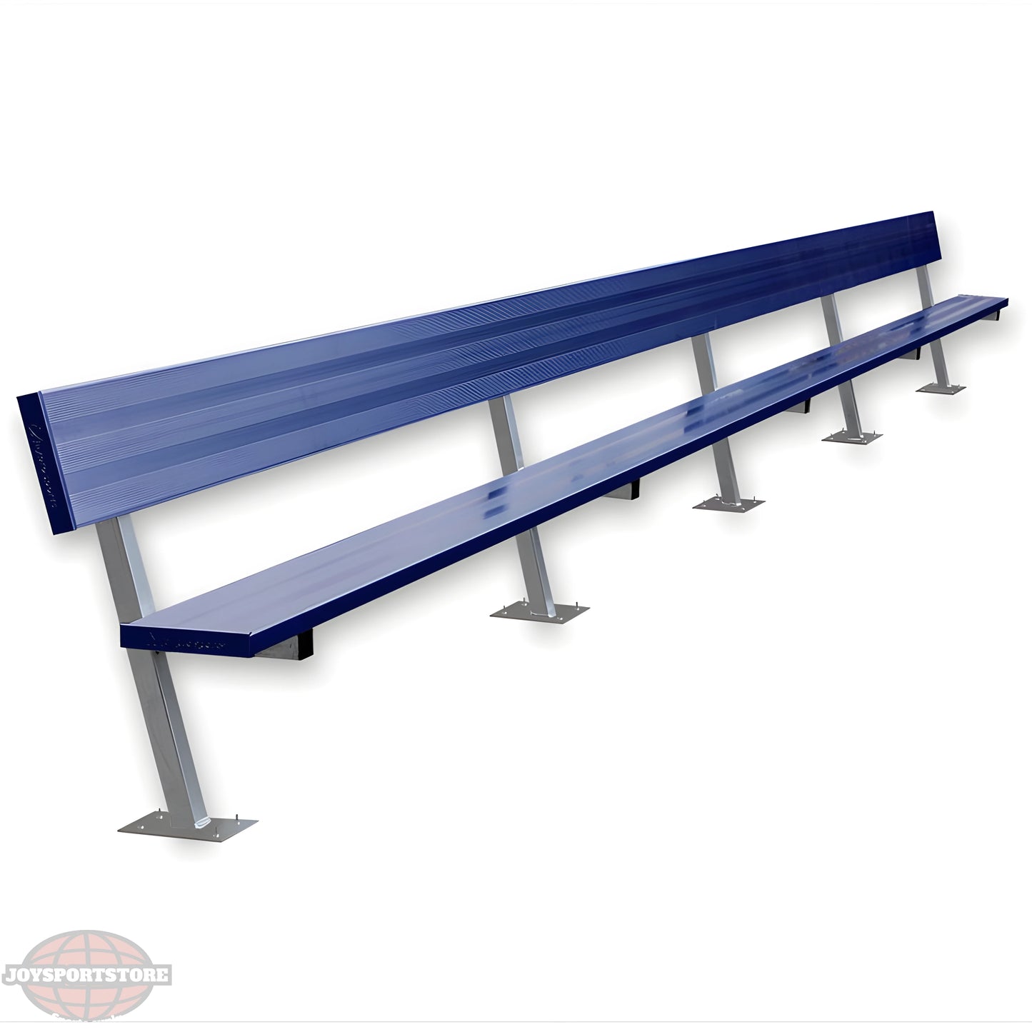 Jaypro Sports Outdoor Player Benches - Surface Mount - Aluminum Team Bench with Seat Back- 27', Powder Coated (PB-90SMPC) - JoySportStore