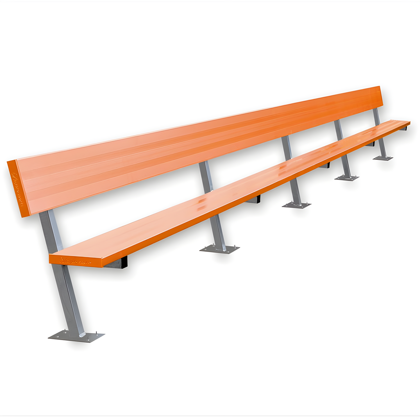 Jaypro Sports Outdoor Player Benches - Surface Mount - Aluminum Team Bench with Seat Back- 27', Powder Coated (PB-90SMPC)