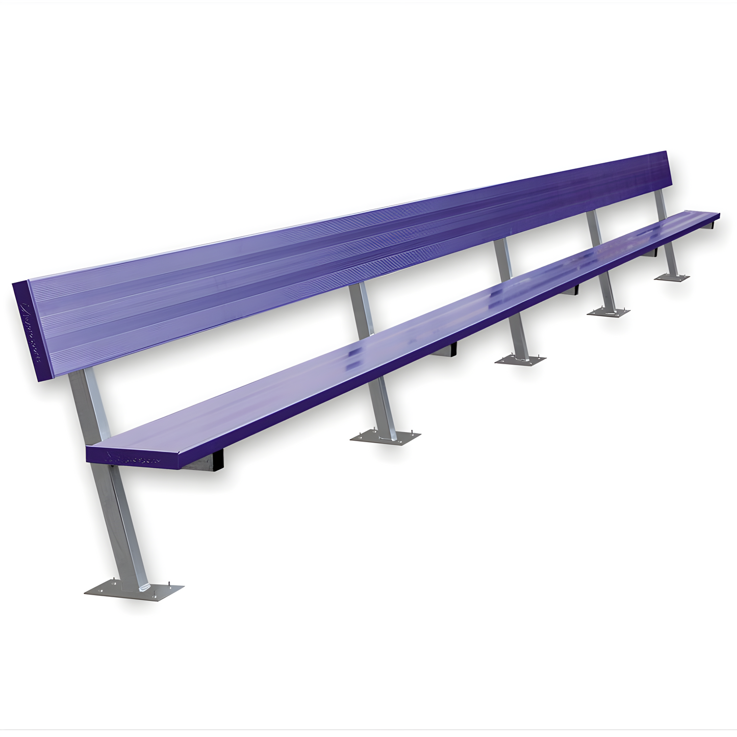 Jaypro Sports Outdoor Player Benches - Surface Mount - Aluminum Team Bench with Seat Back- 27', Powder Coated (PB-90SMPC)