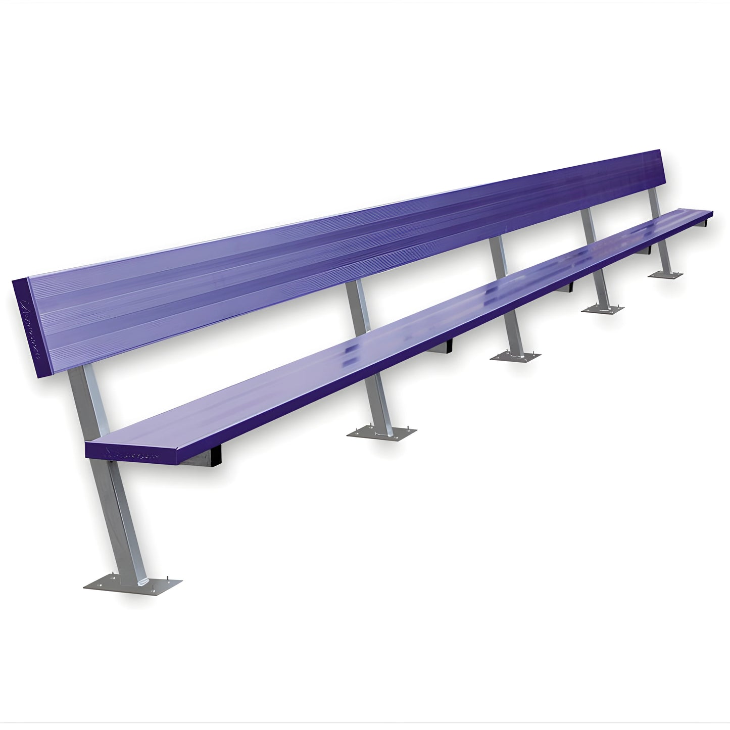 Jaypro Sports Outdoor Player Benches - Surface Mount - Aluminum Team Bench with Seat Back- 27', Powder Coated (PB-90SMPC) - JoySportStore