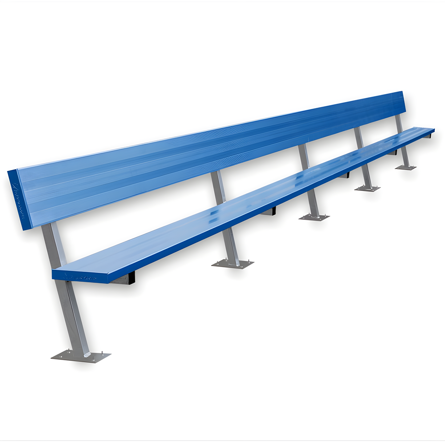 Jaypro Sports Outdoor Player Benches - Surface Mount - Aluminum Team Bench with Seat Back- 27', Powder Coated (PB-90SMPC)