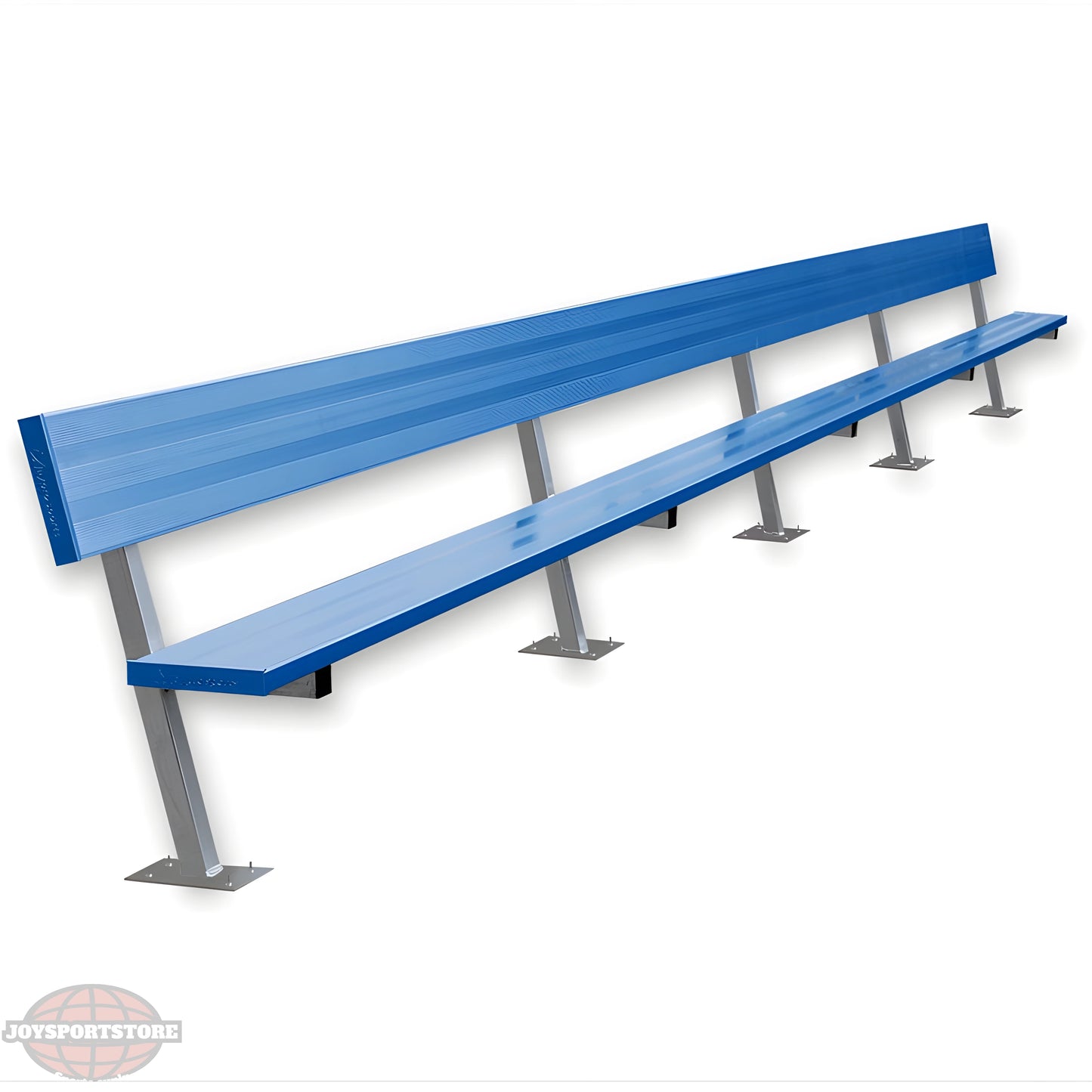 Jaypro Sports Outdoor Player Benches - Surface Mount - Aluminum Team Bench with Seat Back- 27', Powder Coated (PB-90SMPC) - JoySportStore