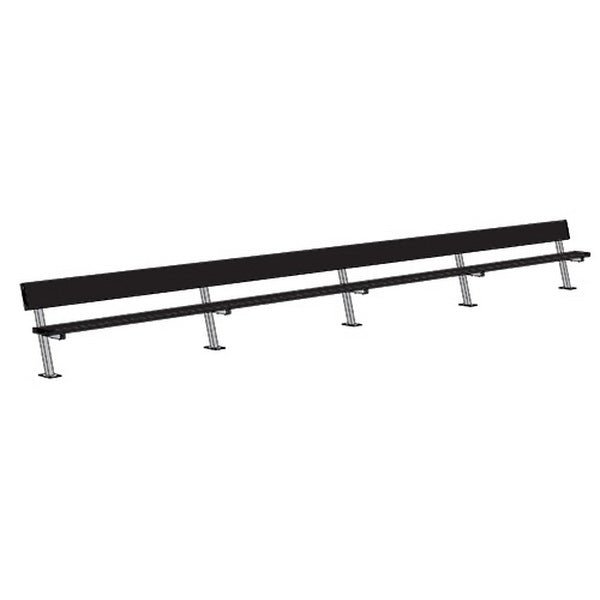 Jaypro Sports Outdoor Player Benches - Surface Mount - Aluminum Team Bench with Seat Back- 27', Powder Coated (PB-90SMPC)
