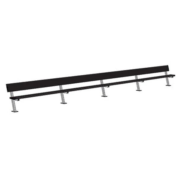 Jaypro Sports Outdoor Player Benches - Surface Mount - Aluminum Team Bench with Seat Back- 27', Powder Coated (PB-90SMPC) - JoySportStore