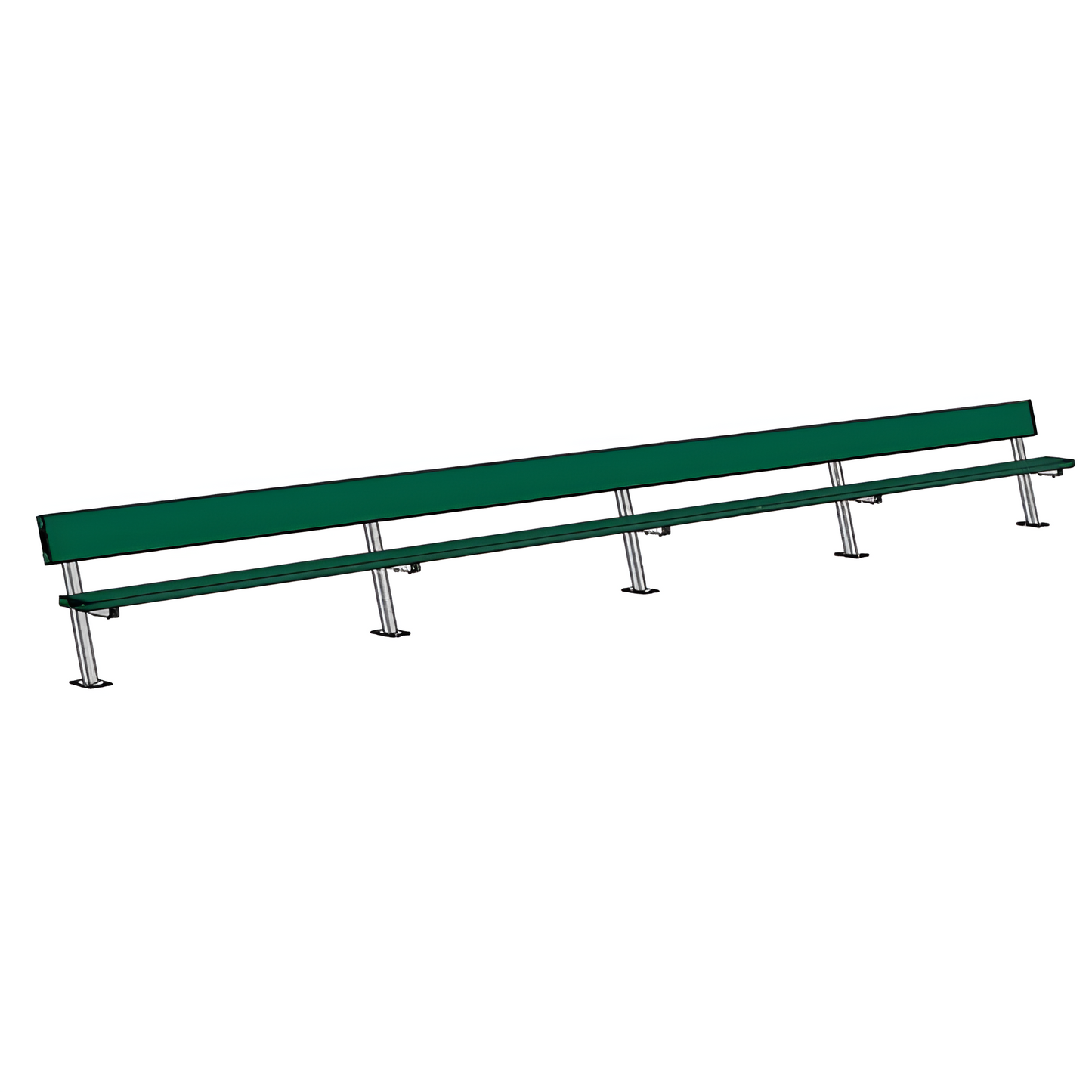 Jaypro Sports Outdoor Player Benches - Surface Mount - Aluminum Team Bench with Seat Back- 27', Powder Coated (PB-90SMPC)
