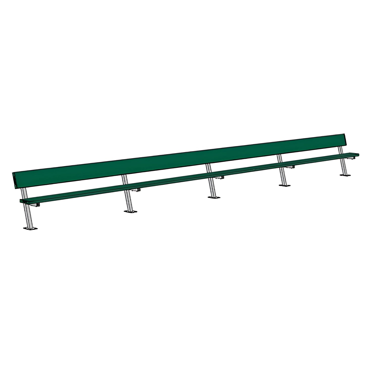 Jaypro Sports Outdoor Player Benches - Surface Mount - Aluminum Team Bench with Seat Back- 27', Powder Coated (PB-90SMPC) - JoySportStore