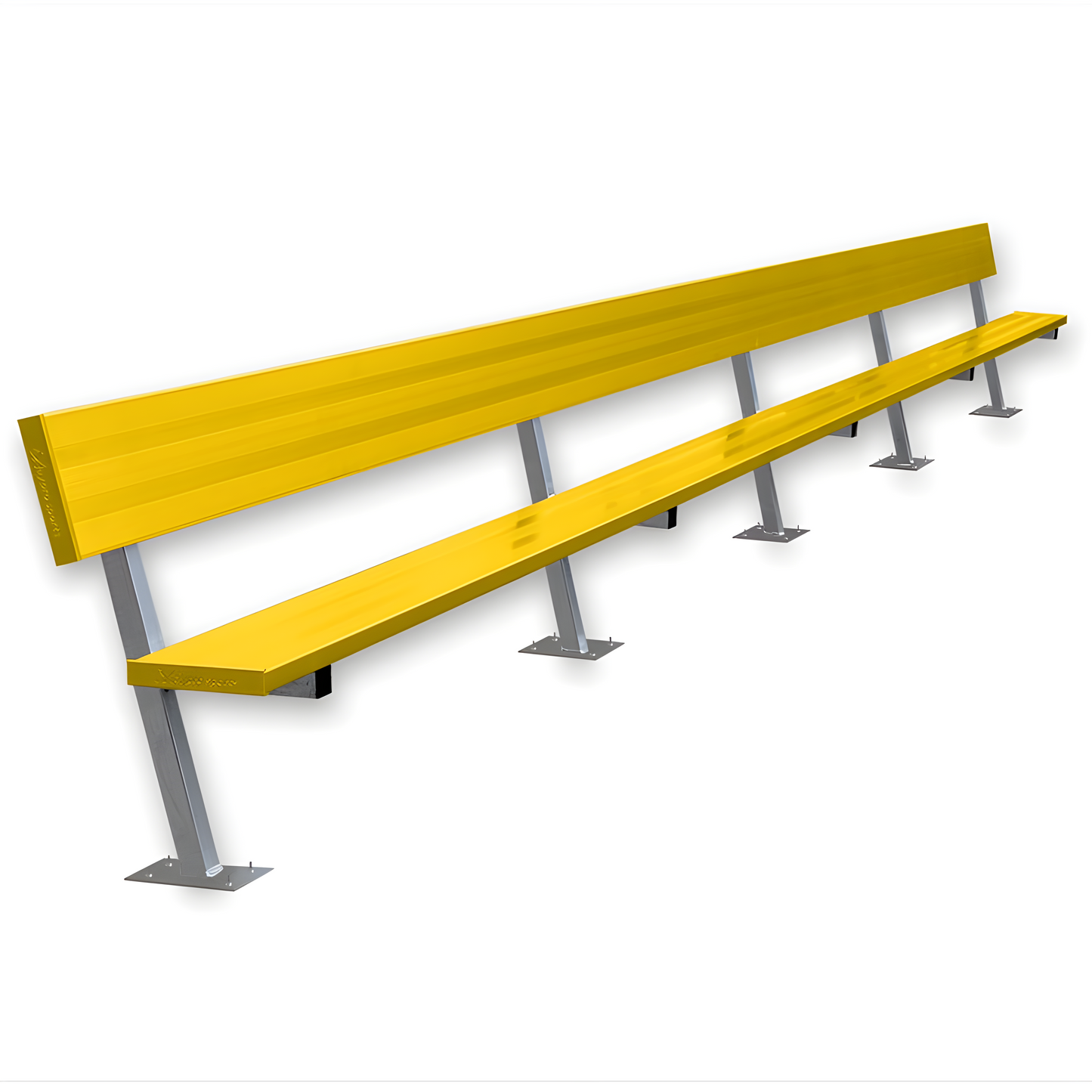 Jaypro Sports Outdoor Player Benches - Surface Mount - Aluminum Team Bench with Seat Back- 27', Powder Coated (PB-90SMPC)