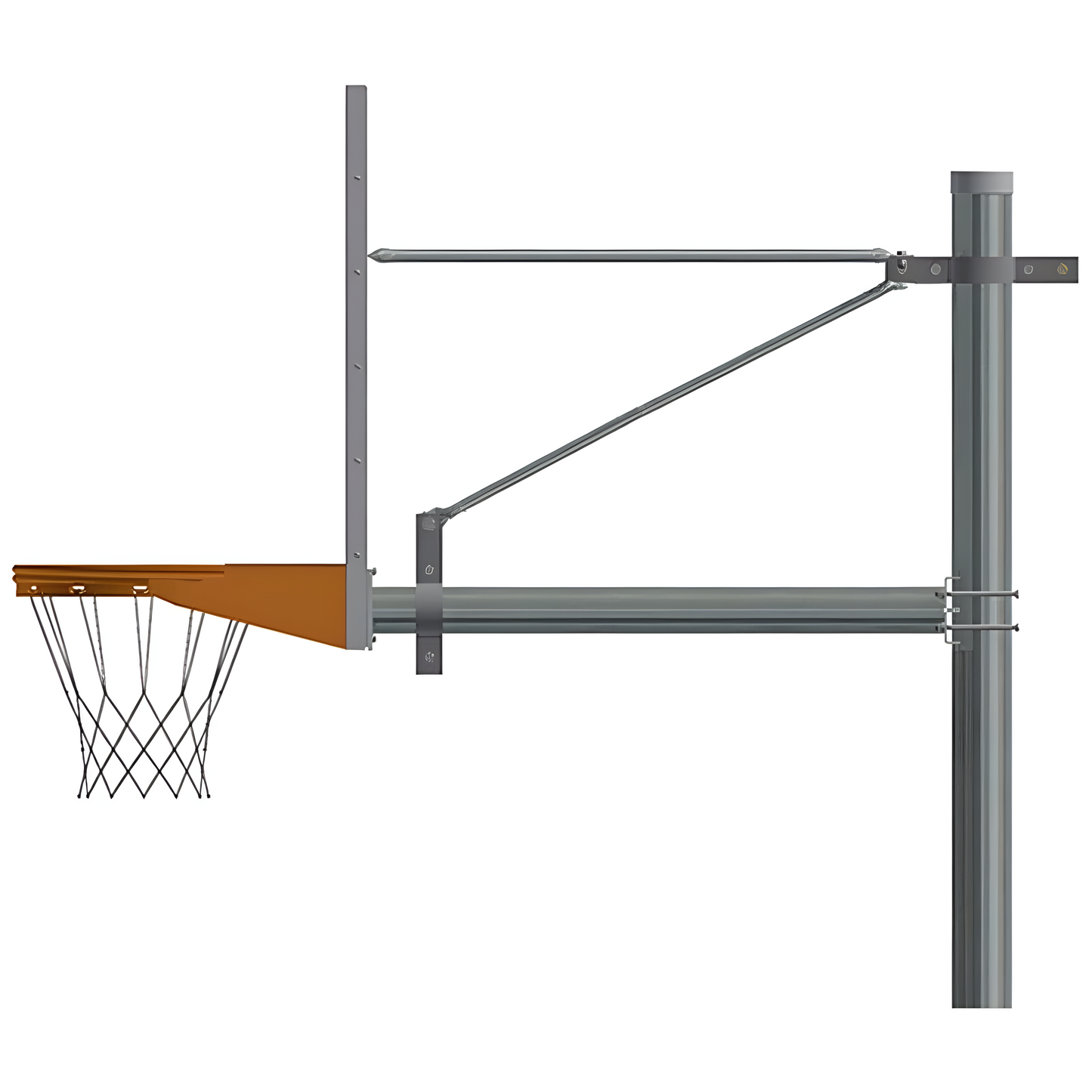 Jaypro outdoor basketball hoop with sturdy metal pole and net for residential or recreational use