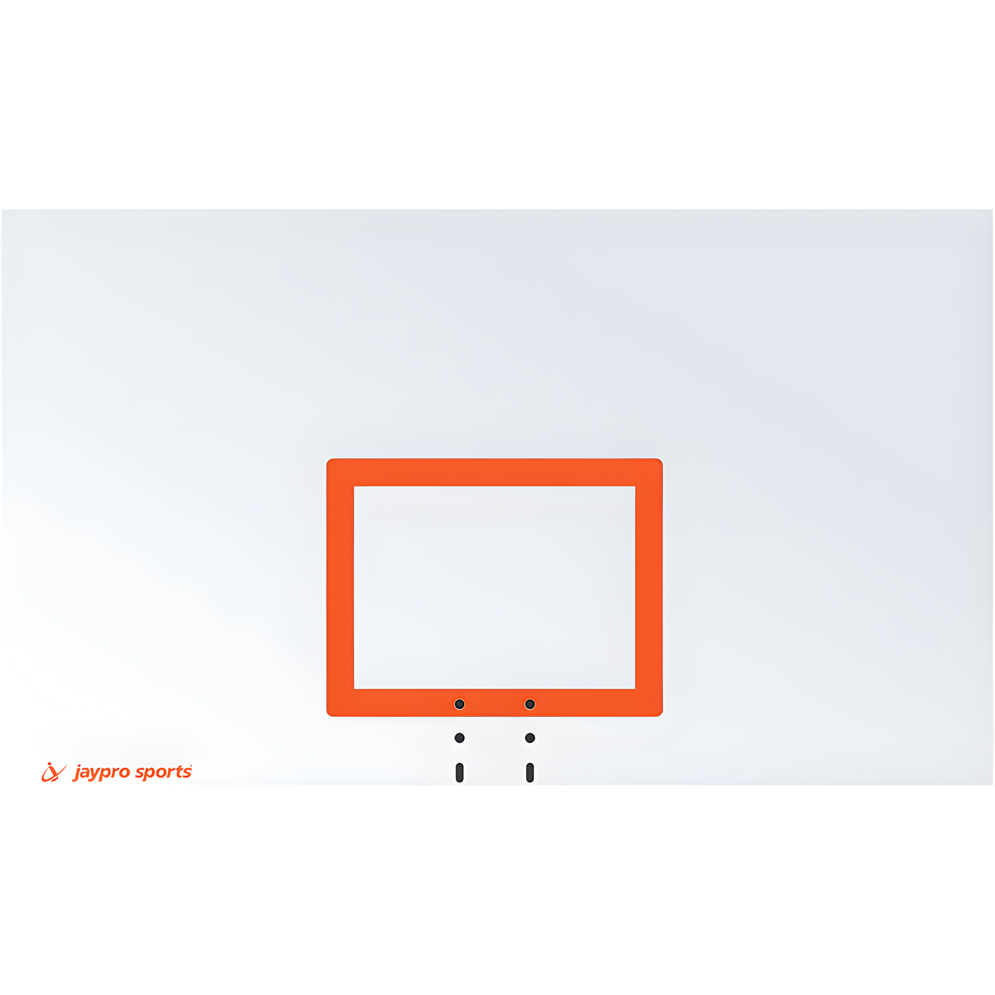 Jaypro outdoor basketball hoop featuring a clear backboard with an orange square target