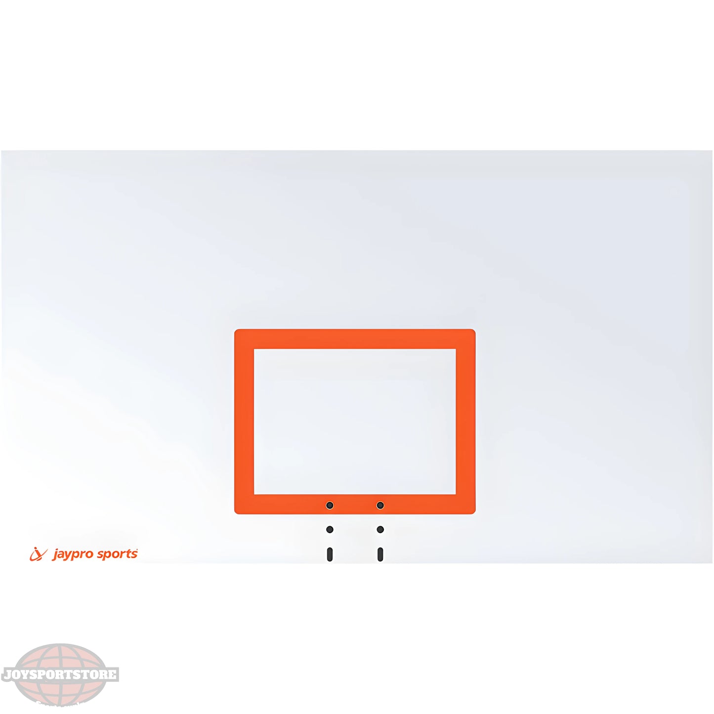 Jaypro outdoor basketball hoop featuring a clear backboard with an orange square target