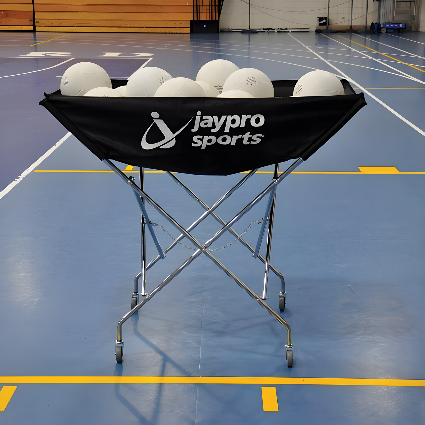 Jaypro Volleyball Hammock Drill Cart | Heavy-Duty, High-Capacity Ball Cart for Fast-Paced Drills (HSVBC24)