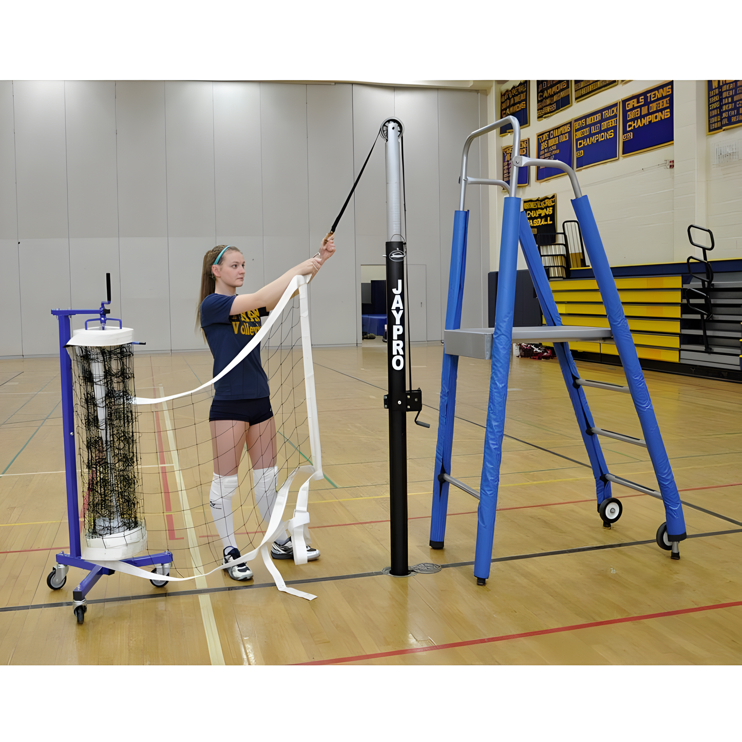 Jaypro Volleyball Net – Flex Net | Tangle-Free Cable-Free Design for Fast Setup & Competitive Play (PVBN-6)