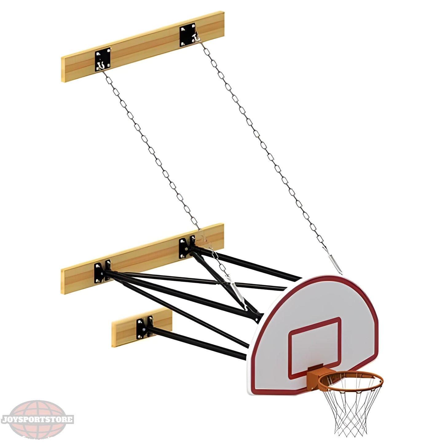 Jaypro Wall-Mounted Basketball Backstop – 3‑Point Fan Backboard | Clean Aesthetic & Pro-Level Performance - JoySportStore