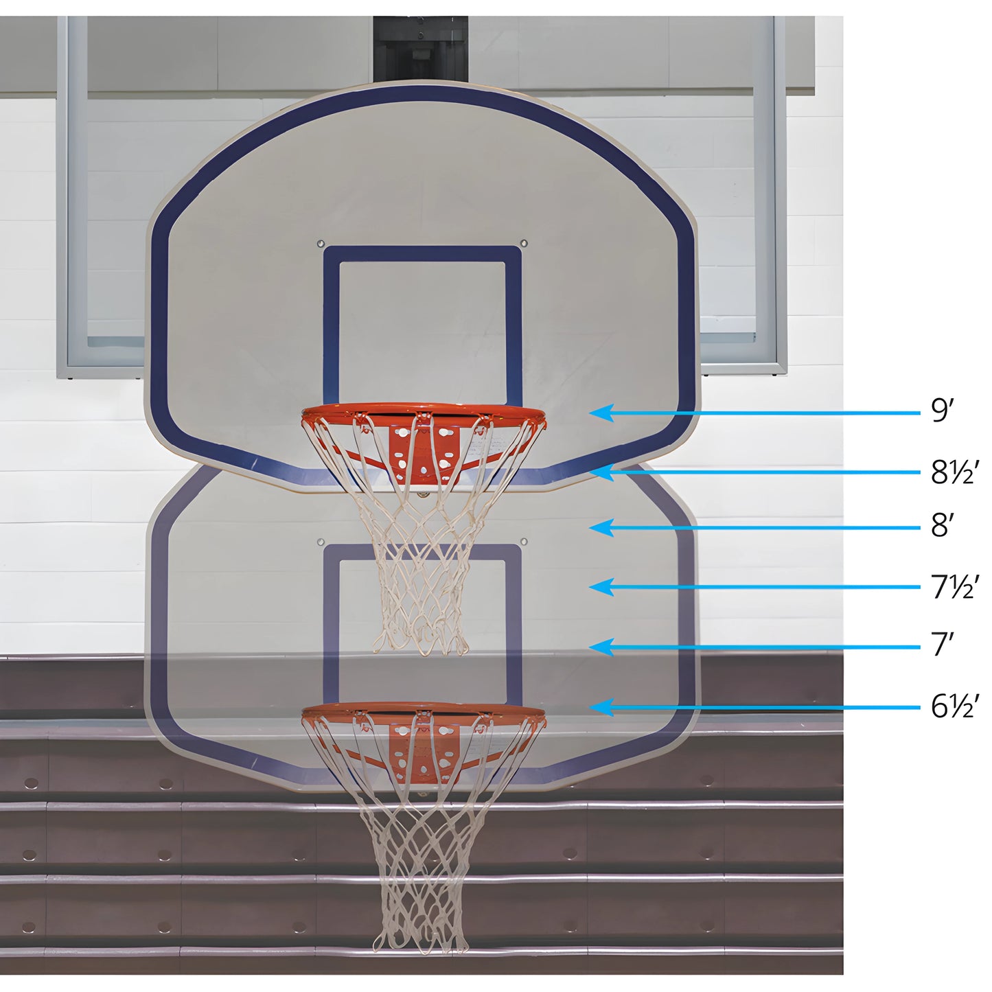 Jaypro Little Champ Easy Adjust Backboard Adapter Package | Converts 10' Systems to Youth Height (LC‑6) – Pair - JoySportStore