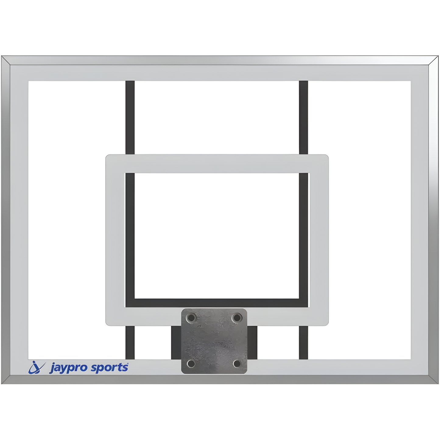 Jaypro outdoor basketball hoop with durable clear backboard and metal frame for sports use
