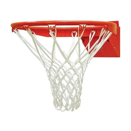 Jaypro red metal rim with white net for outdoor basketball hoop setup