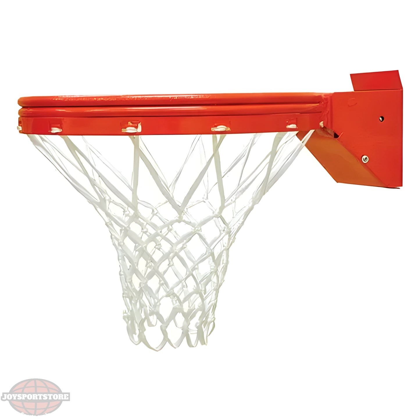 Jaypro outdoor basketball hoop with sturdy red rim and white net for durable play