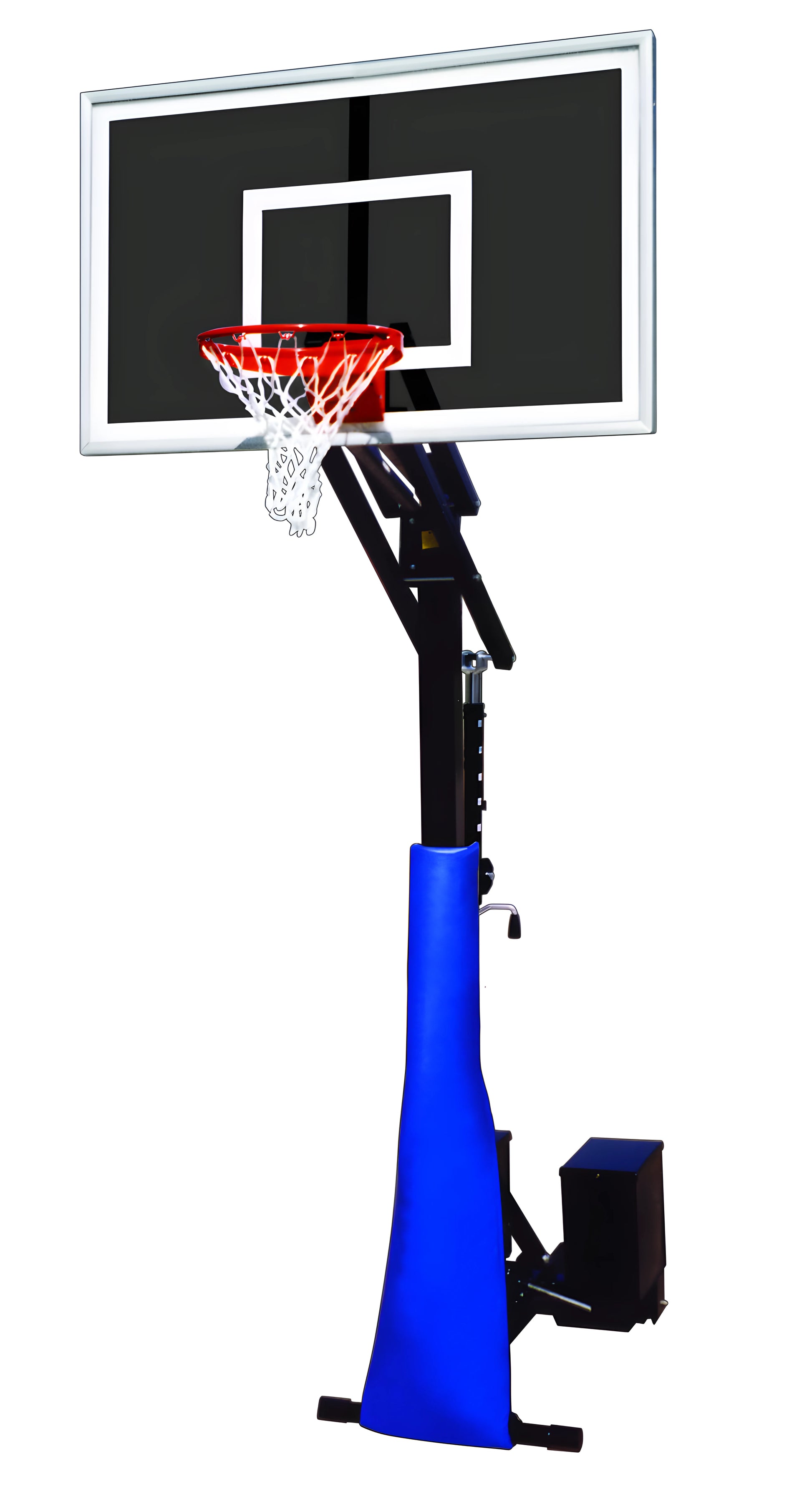 FIRST TEAM portable basketball hoop with black backboard and red rim for outdoor play