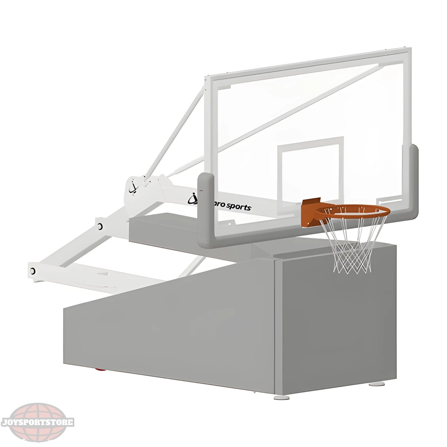 Jaypro Portable Basketball Hoop with solid base and clear backboard for indoor sports