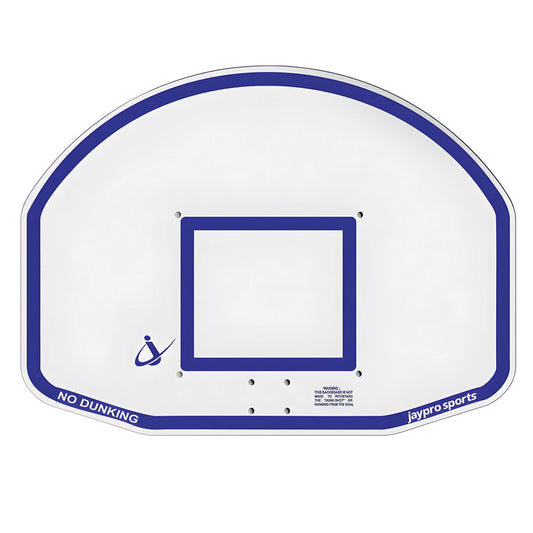 Jaypro Portable Basketball Hoop white backboard with blue outline and no dunking text
