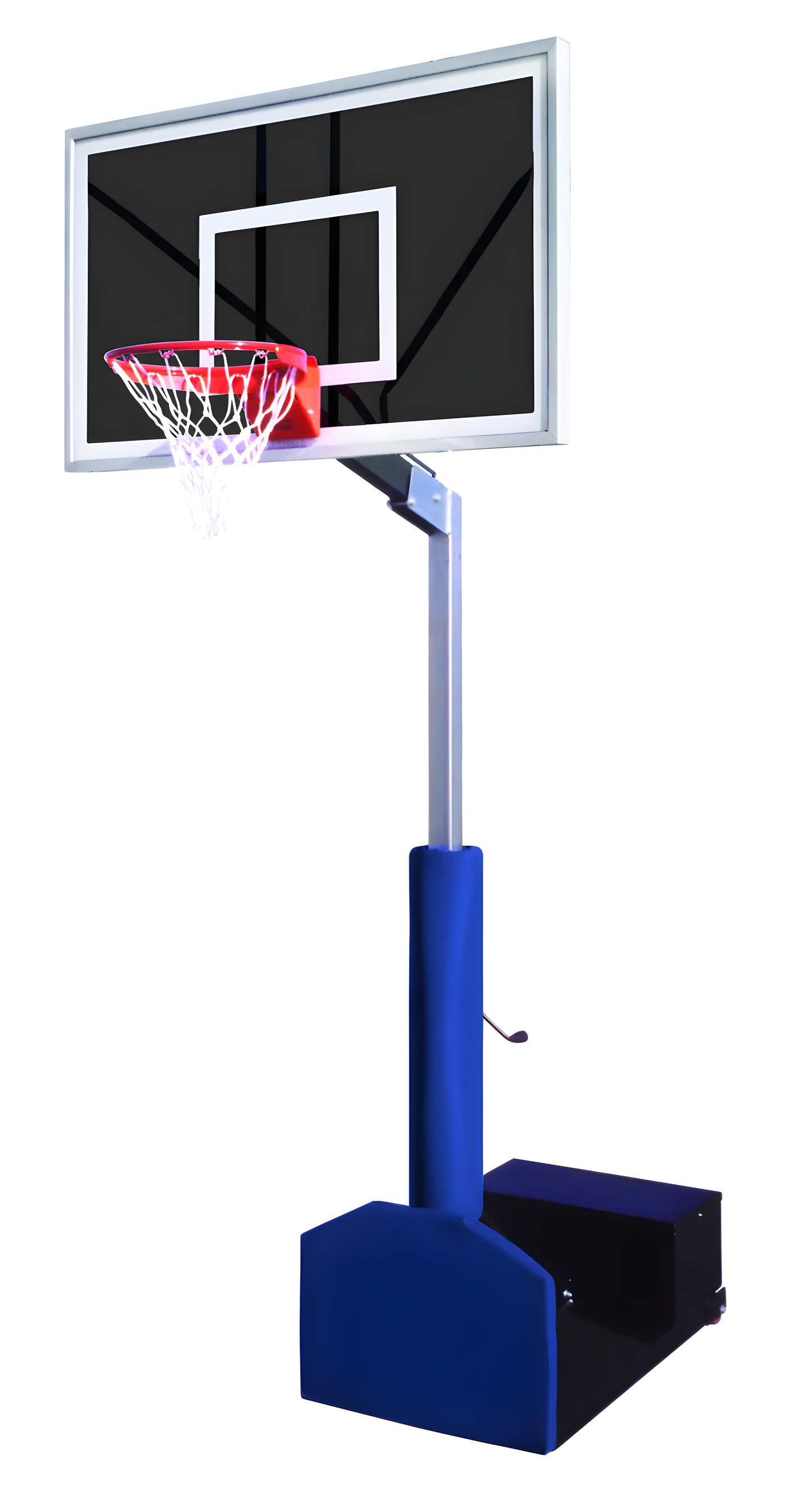 FIRST TEAM portable basketball hoop with adjustable height and black backboard