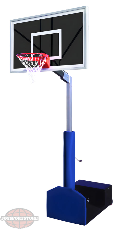 FIRST TEAM portable basketball hoop with adjustable height and black backboard