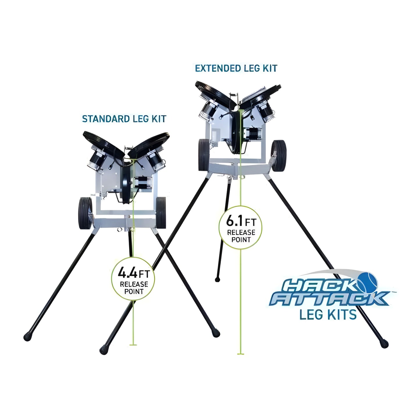 Sports Attack Extended Legs with a height of 6.1 feet for enhanced pitch accuracy in training equipment