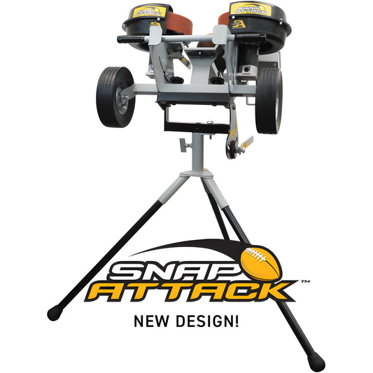 Sports Attack Football Machine with dual wheels and adjustable height for training drills
