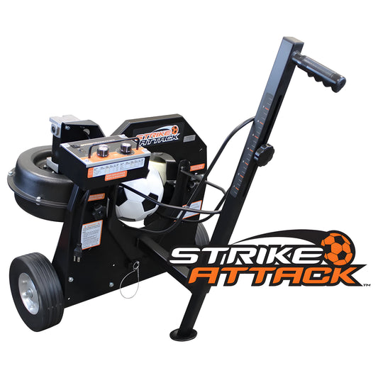 Sports Attack Soccer Machine AC designed for training with adjustable settings and portable wheels