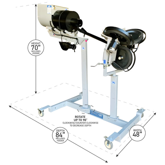 Sports Attack Team Feeder with adjustable height and rotating design for practice sessions
