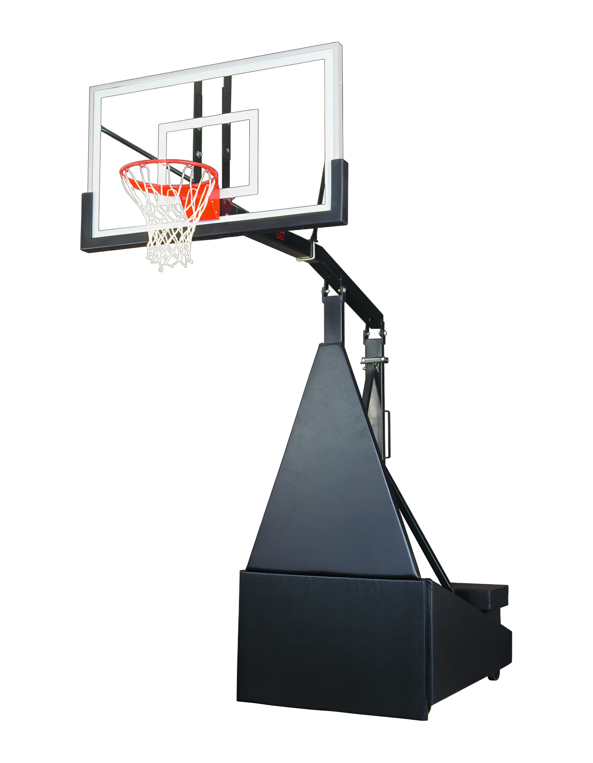FIRST TEAM portable basketball hoop with clear backboard and adjustable black base
