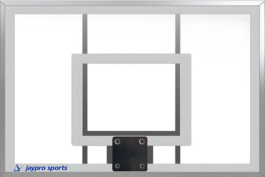 Jaypro clear acrylic Wall Mount Basketball Hoop with white square target and metal frame