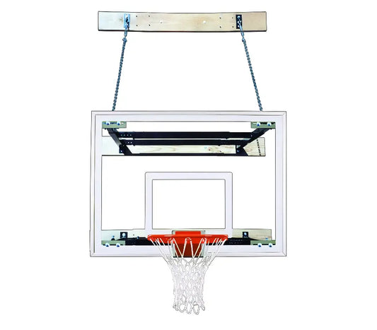 FIRST TEAM wall mount basketball hoop with clear backboard and orange rim with white net