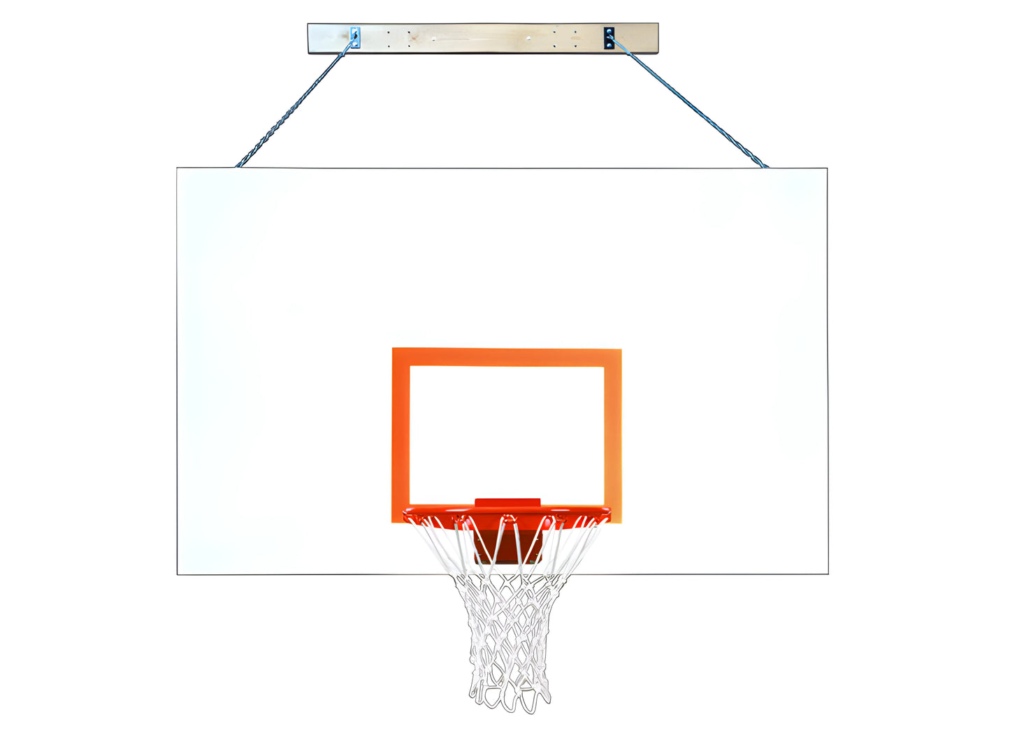 FIRST TEAM Wall Mount Basketball Hoop with clear backboard and orange rim with white net
